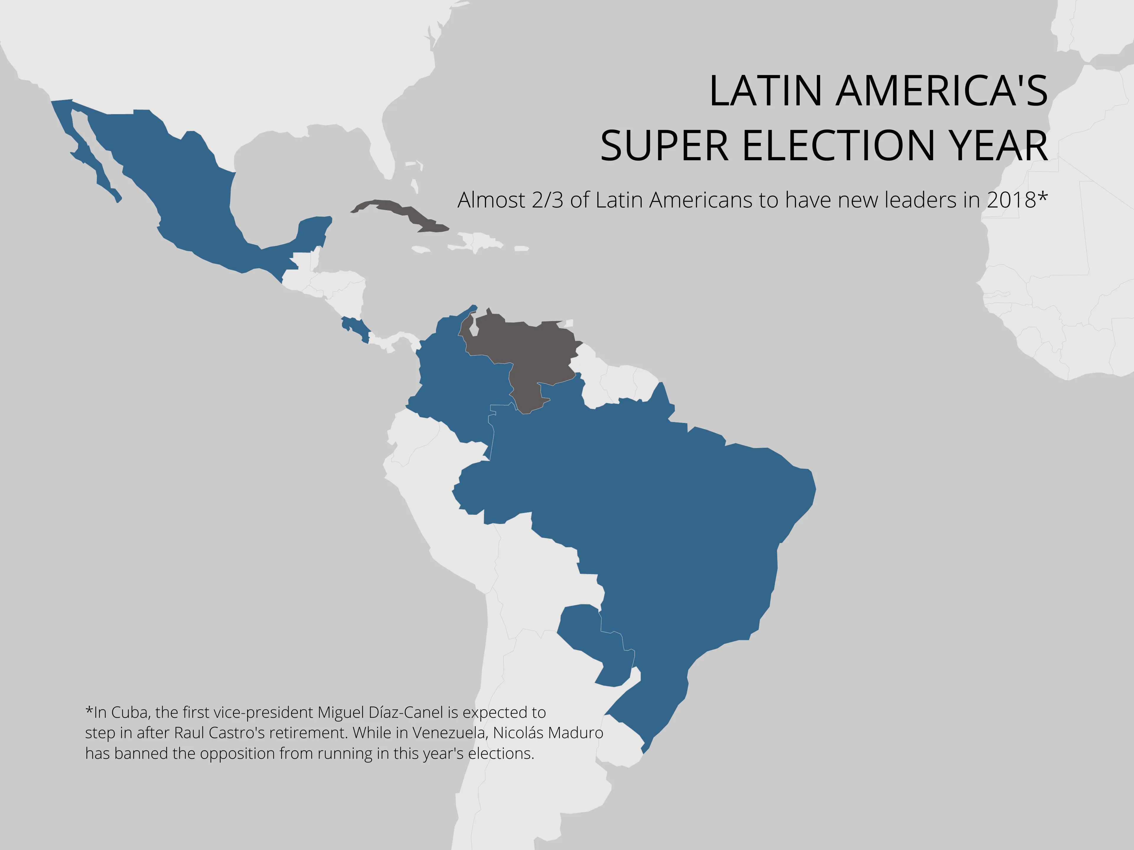 World Map example: LATIN AMERICA'S SUPER ELECTION YEAR