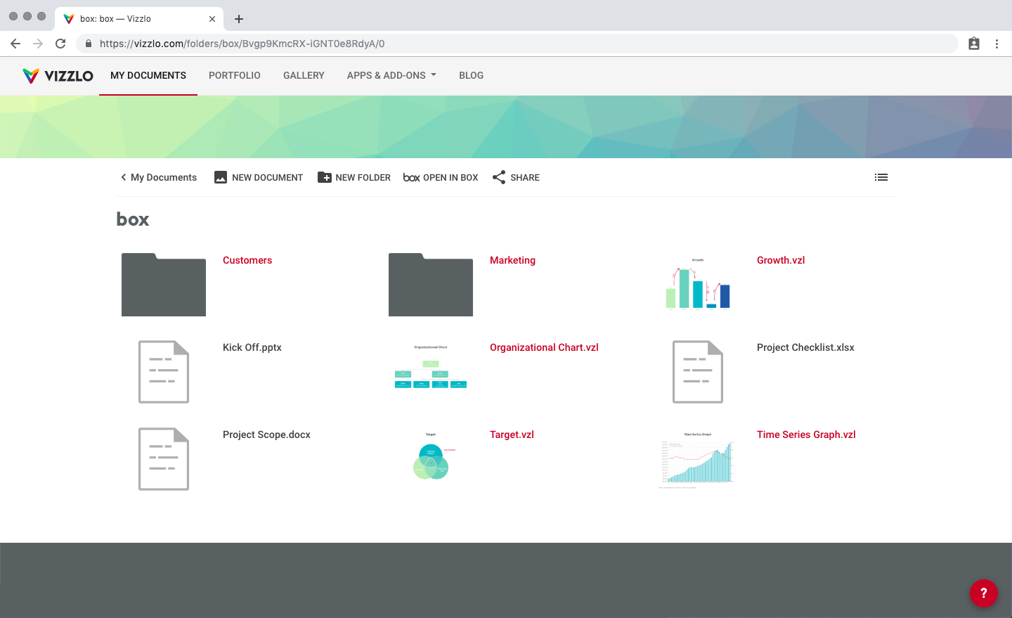 Vizzlo Box Screenshot