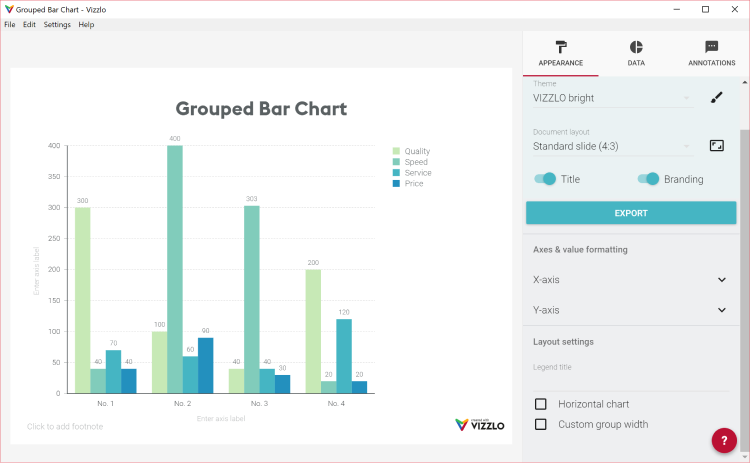 Vizzlo for Windows and Mac Screenshot