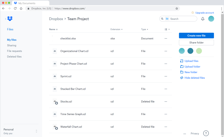 Vizzlo Dropbox Screenshot