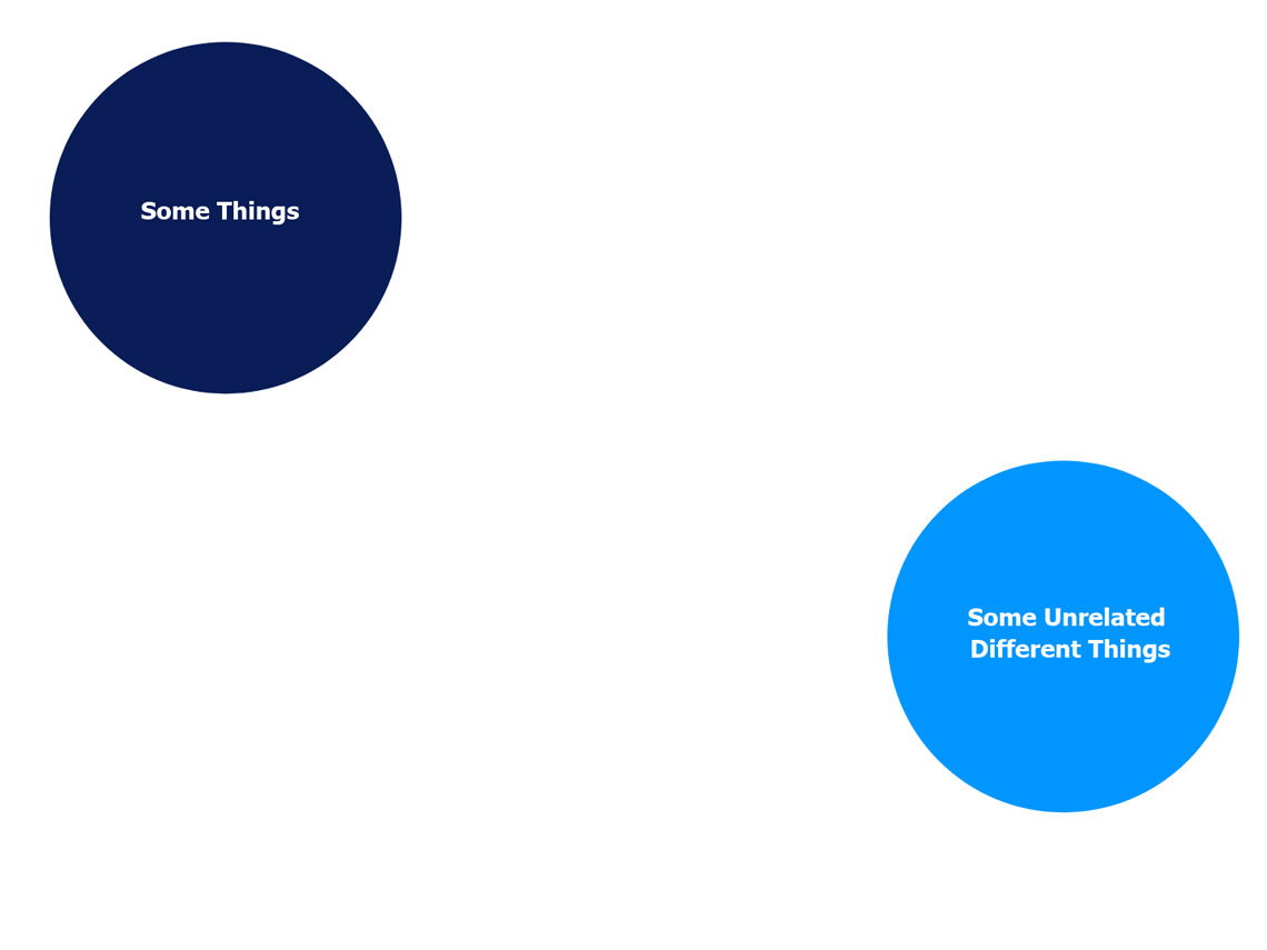 two circles having no relation to each other
